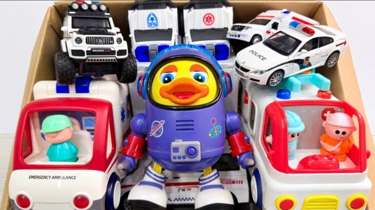 救急車とパトカーを坂道ですべらせ緊急走行テスト！サイレン音とともに一気に走り抜ける★Kids Toy Cars