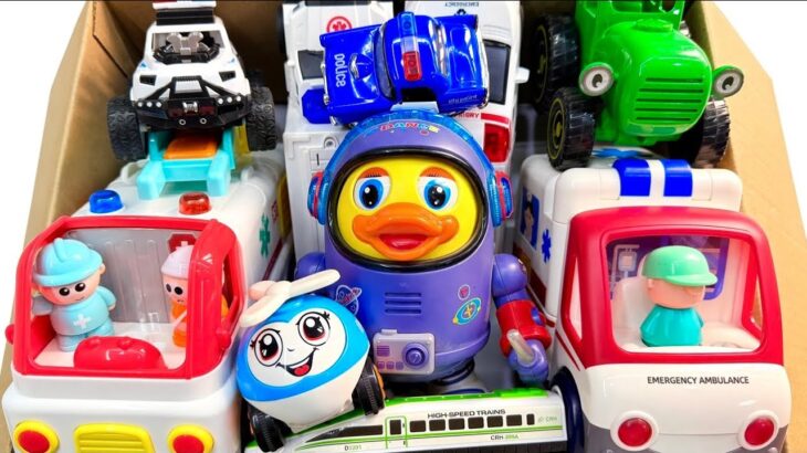 救急車とパトカーのミニカーが坂道を走るよ！緊急走行テスト！サイレン鳴るよ