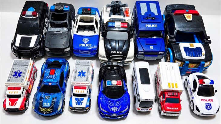 パトカーと救急車の緊急走行！一台ずつ 🚓🚑 | レスキュー車両コレクション