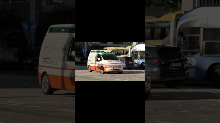 韓国の民間救急車の緊急走行 #救急車 #韓国