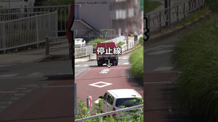 【初心者の分際で止まらねーな！】停止線をノーブレーキ突破したハイエースがパトカーのサイレン音に観念した瞬間!!