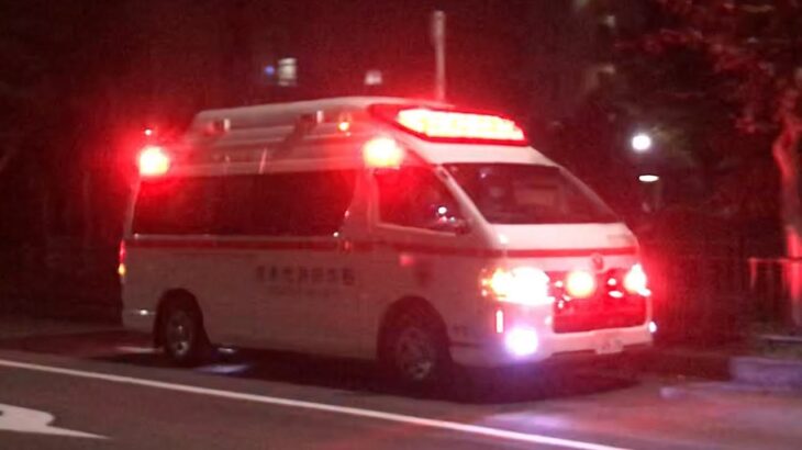 【緊急走行】桜通りに入る救急車。茨木市消防本部　本署2（非常用救急隊）
