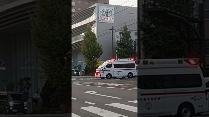 【緊急走行】慎重に交差点進入!鹿児島市消防局伊敷救急隊