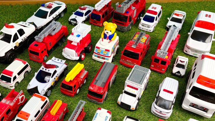 消防車・救急車・パトカーが出動！ガソリンスタンドへ坂道走行テスト 🚒🚑🚓