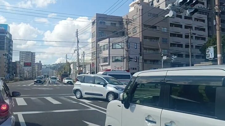 【緊急走行】南署管内の救急車が中央署管内を緊走！鹿児島市消防局郡元救急隊