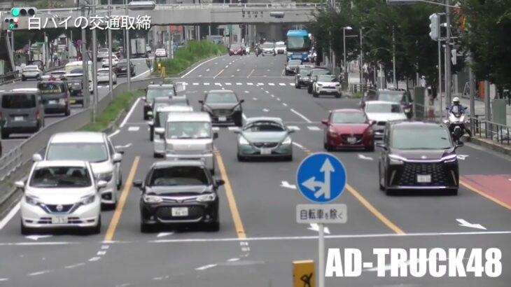 【白バイの交通取締】信号に通行区分…うっかりミス？緊急走行で検挙！