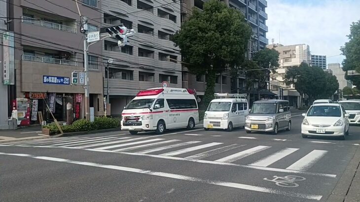 【緊急走行】リモートサイレンを吹鳴しながら交差点進入!鹿児島市消防局吉野非常用救急（南林寺救急代車運用中）